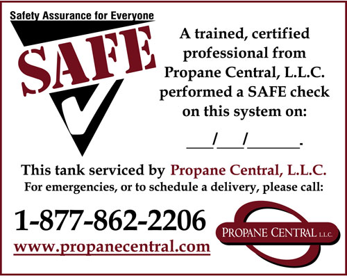 Propane Central SAFE Check Decals
